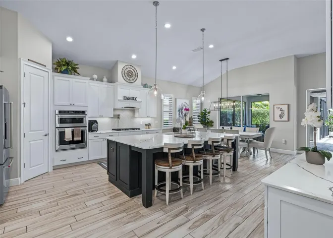 As you enter to the left is the Chef Syle Kitchen