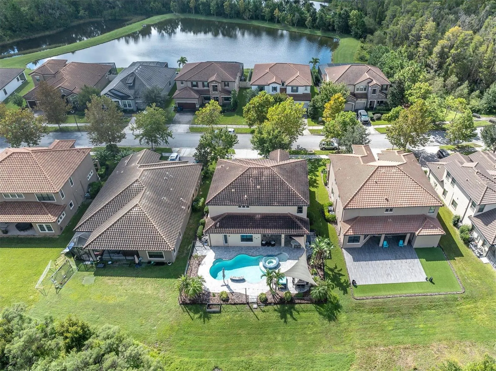 Aerial of backyard