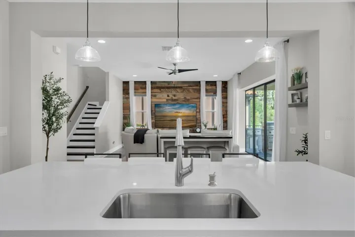 Kitchen view of living room