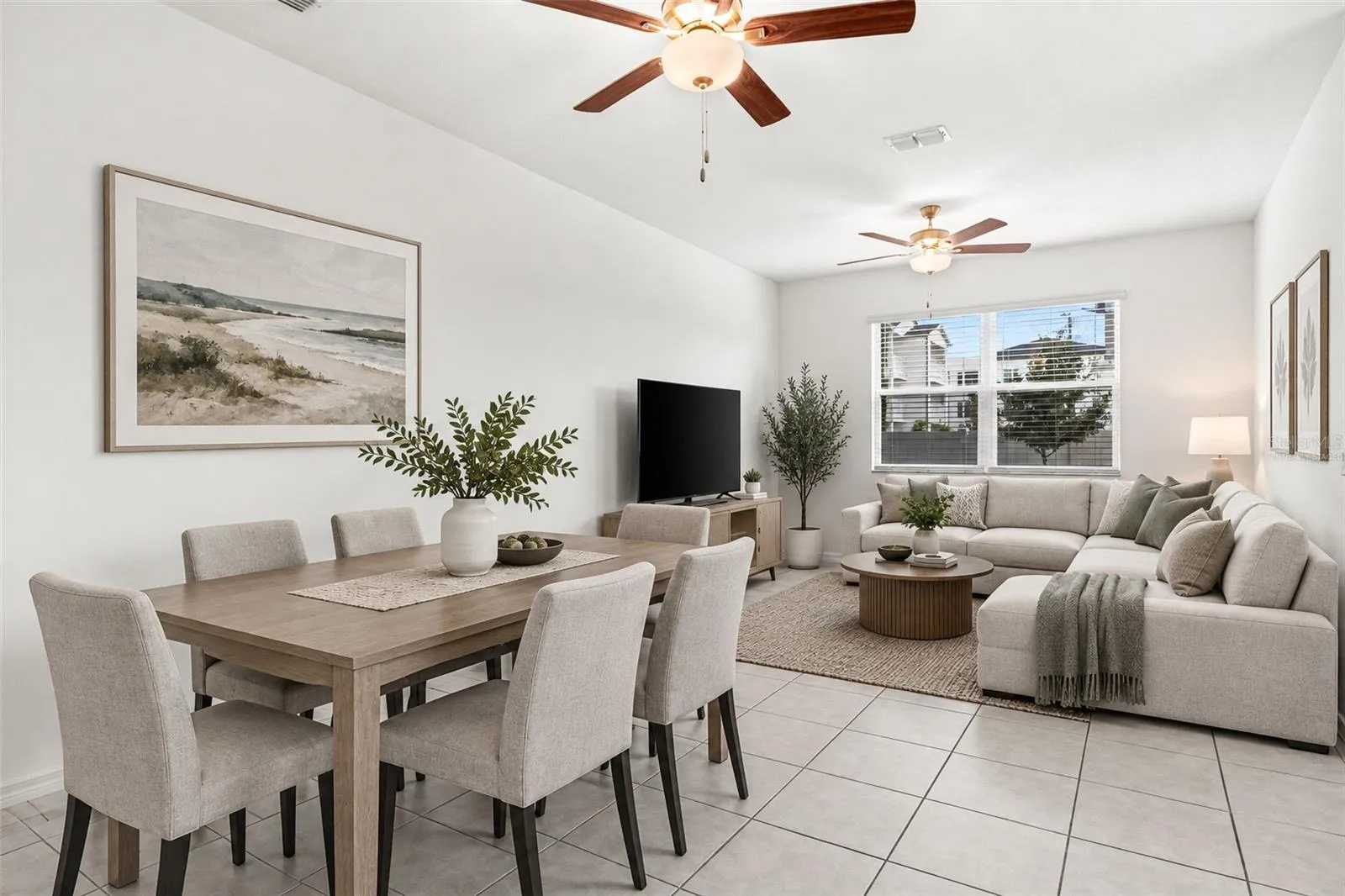 Virtually Staged Dining and Living