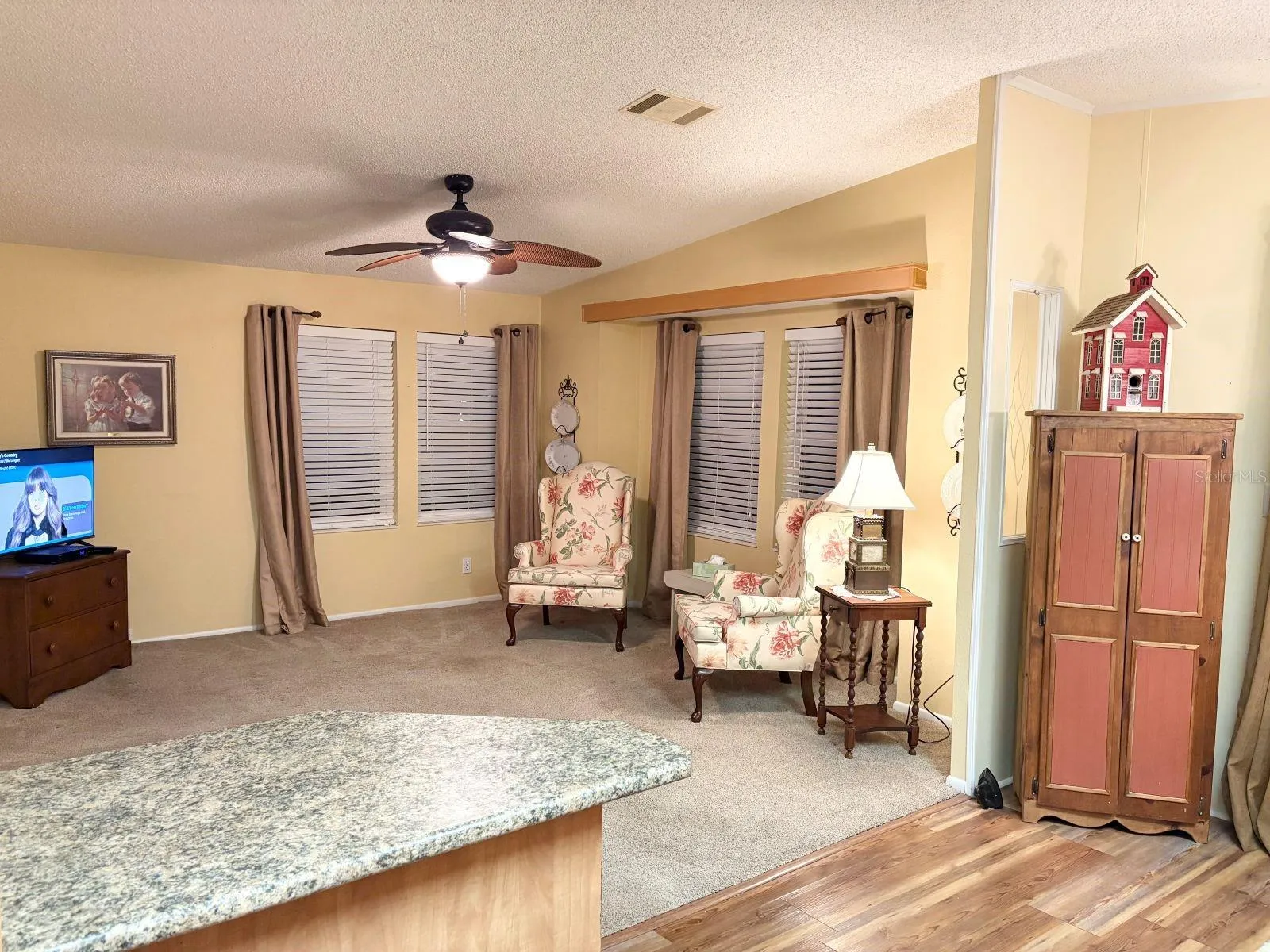Family room open to kitchen