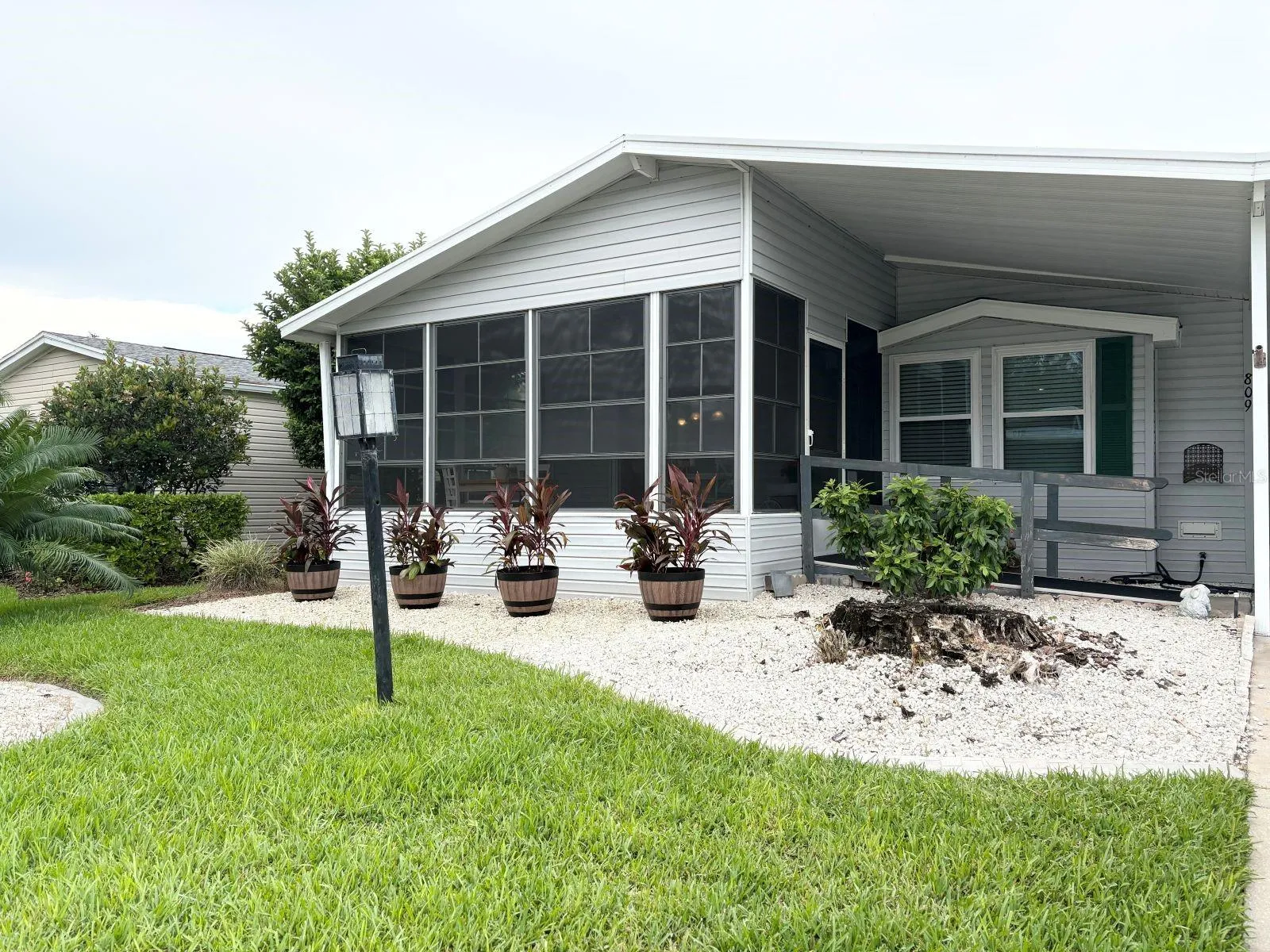 Front of home facing south