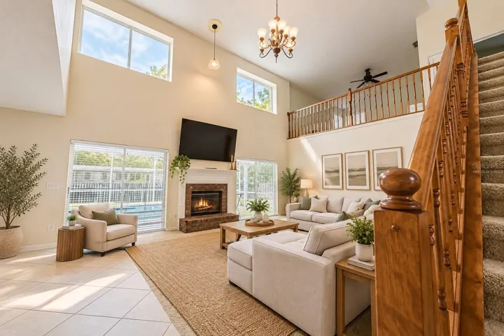 Family Room Virtually Staged