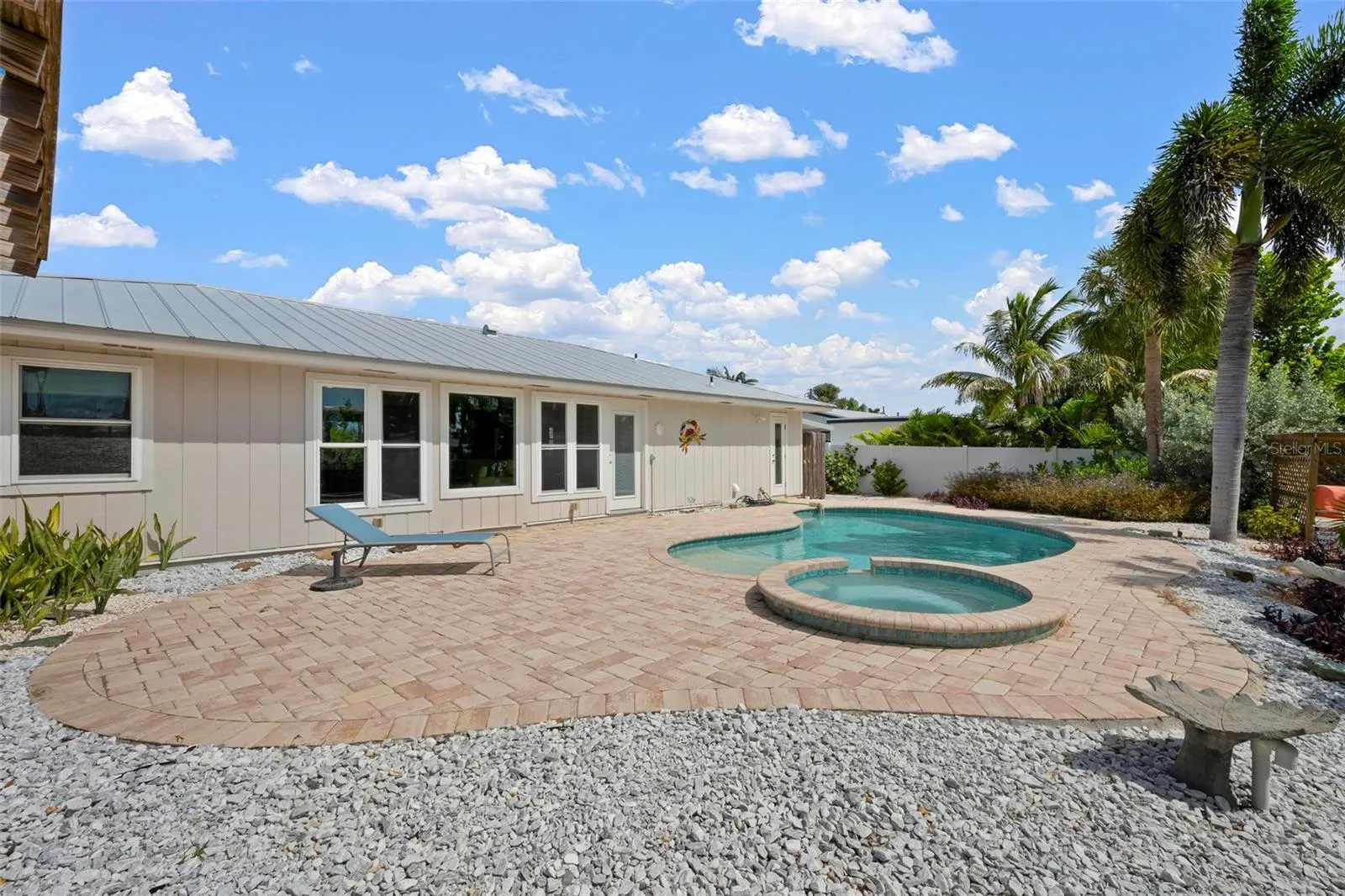 Heated saltwater pool and spa
