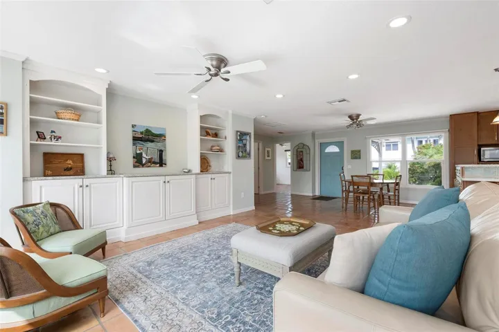 Open concept living and tv area