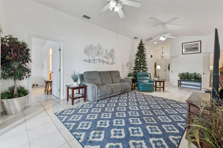 Tile flooring is featured throughout