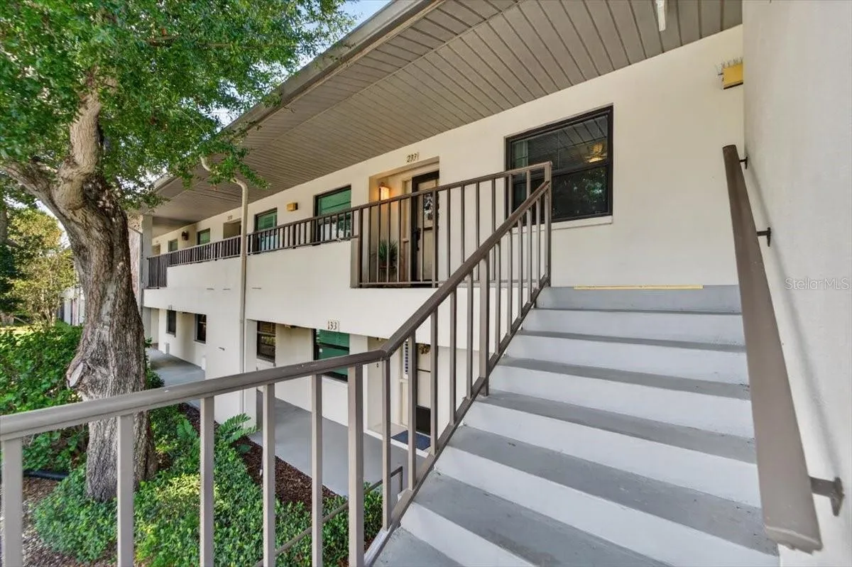 Harshaw Lake Park Condo - stairwell to 2nd (top) floor