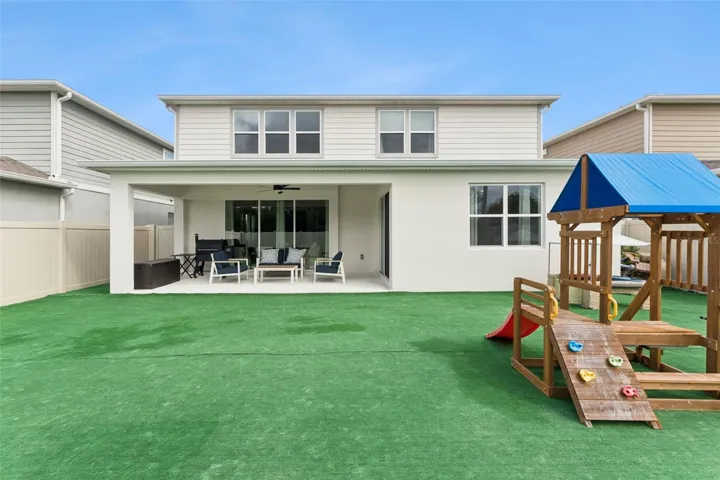 Turf fenced-in backyard