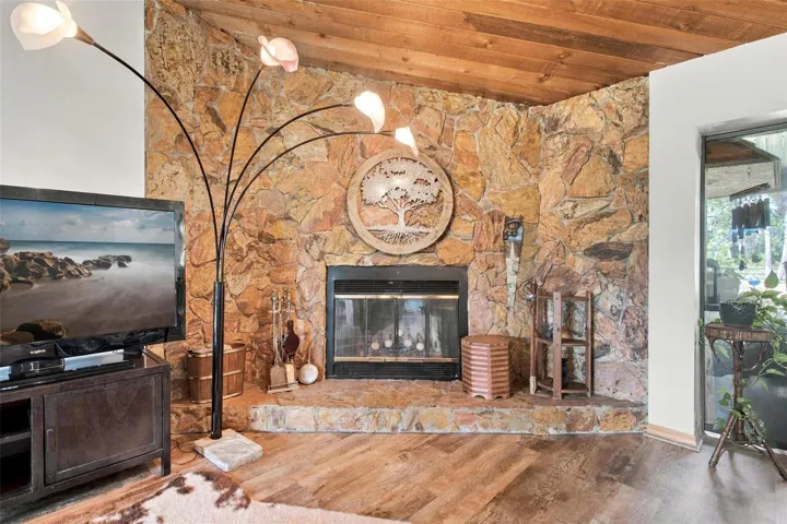 Living room with fireplace