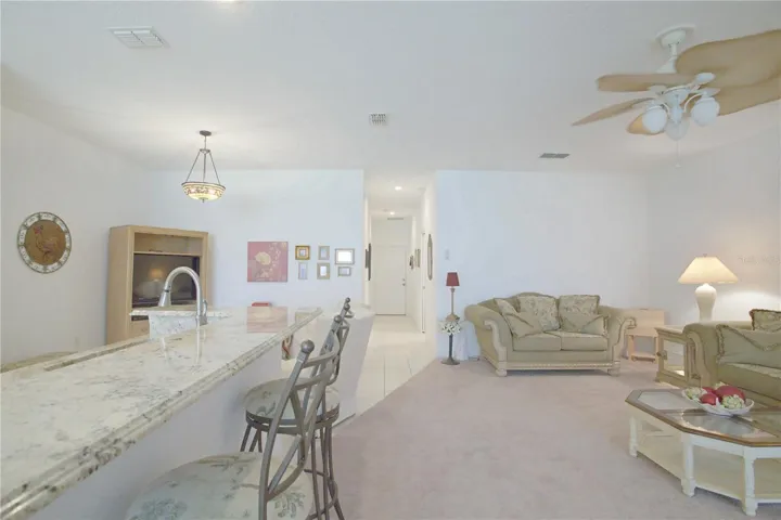 Kitchen open to living room