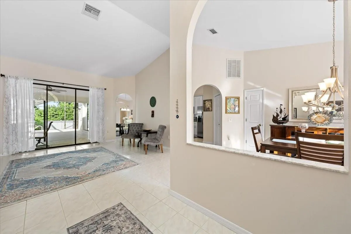 Foyer, Dining and Living Room
