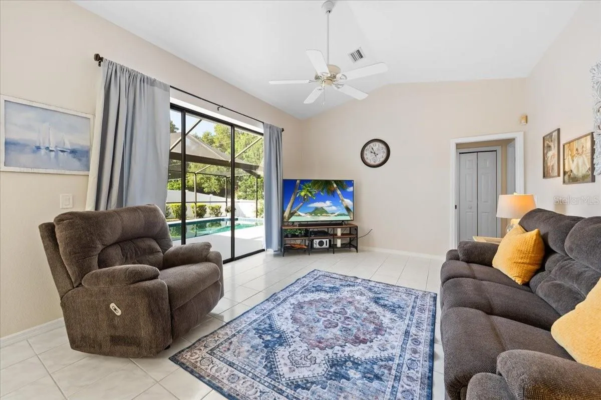 Family Room with Pool View