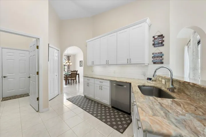 Kitchen looking out to Dining Room