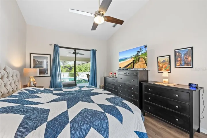 Primary Bedroom with Pool View
