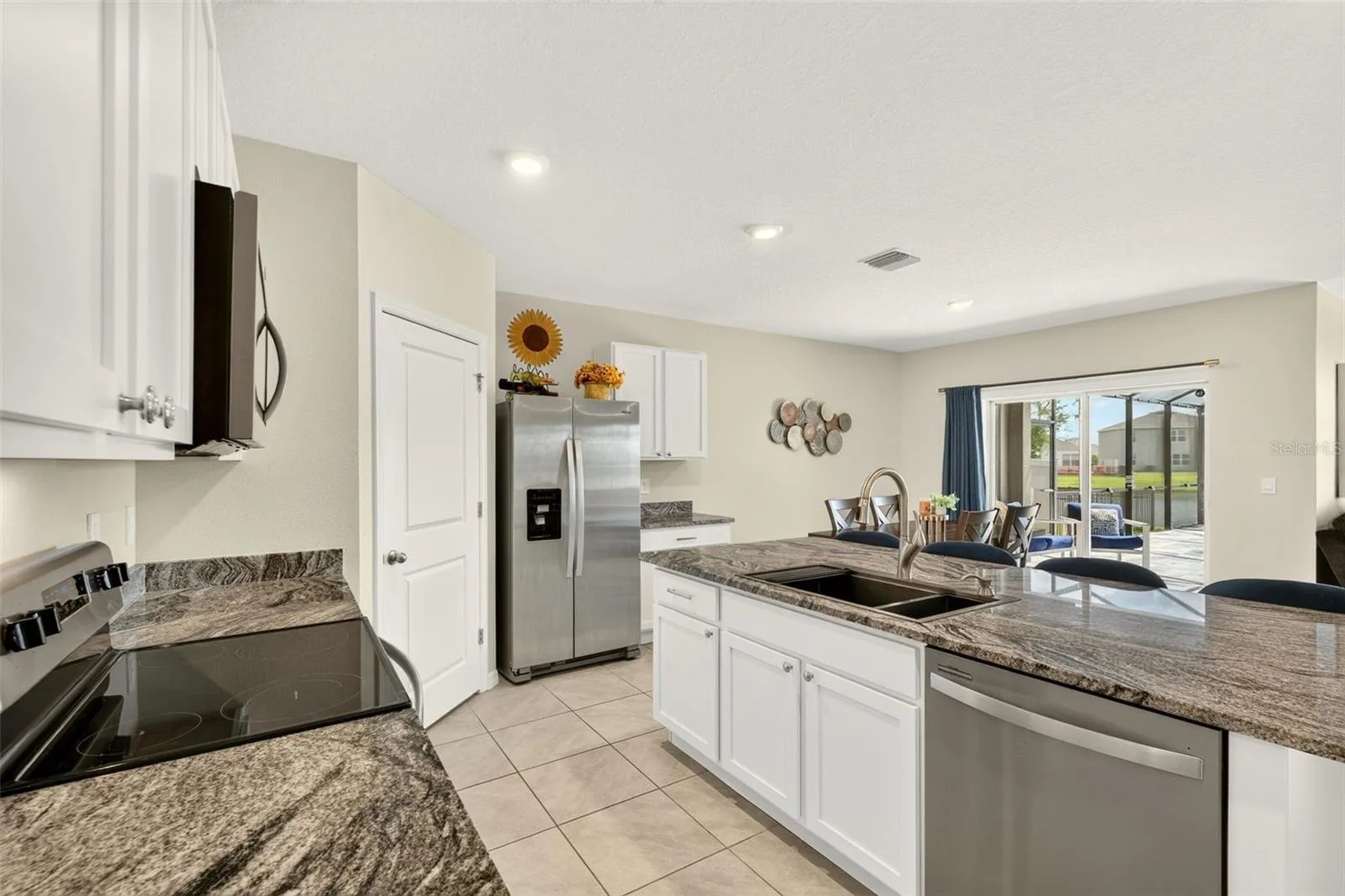 Beautiful granite countertops and drop-in farm sink