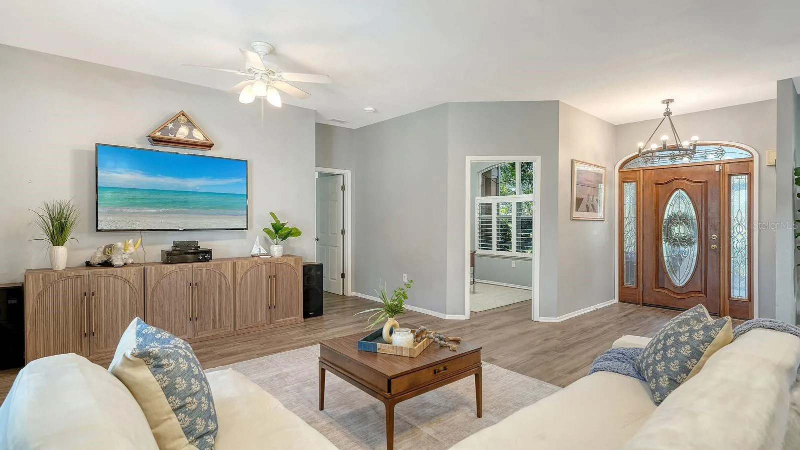 Great Room with view of Front Entry