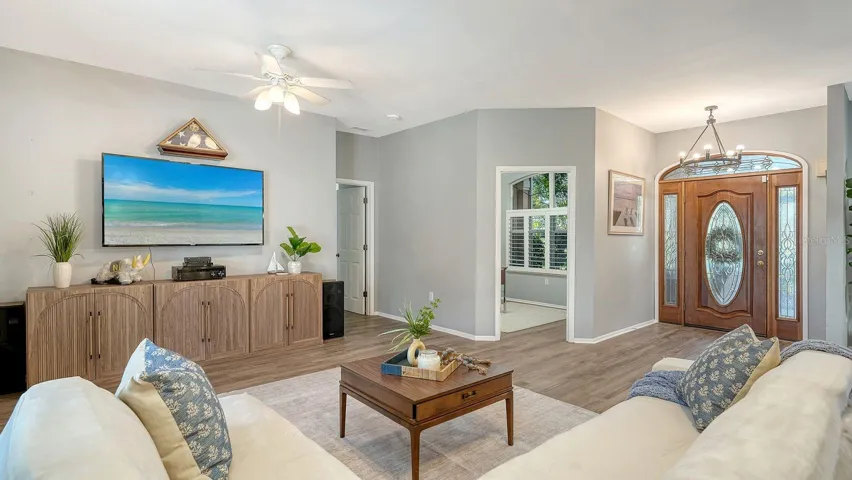 Great Room with view of Front Entry