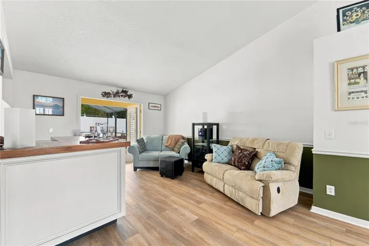 View from dining room to living room.