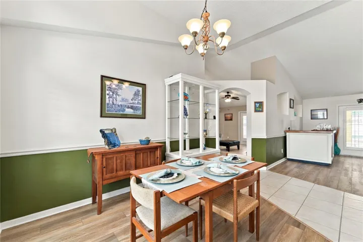 View of dining room and living room from foyer