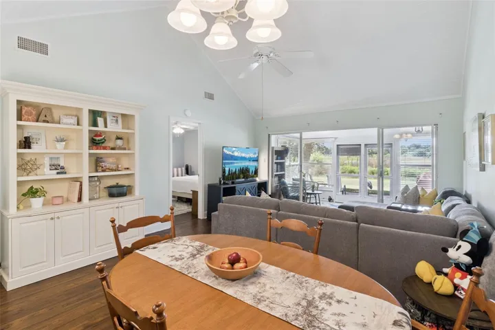Crown molding in the living & dining areas add a luxury feel to the great room.