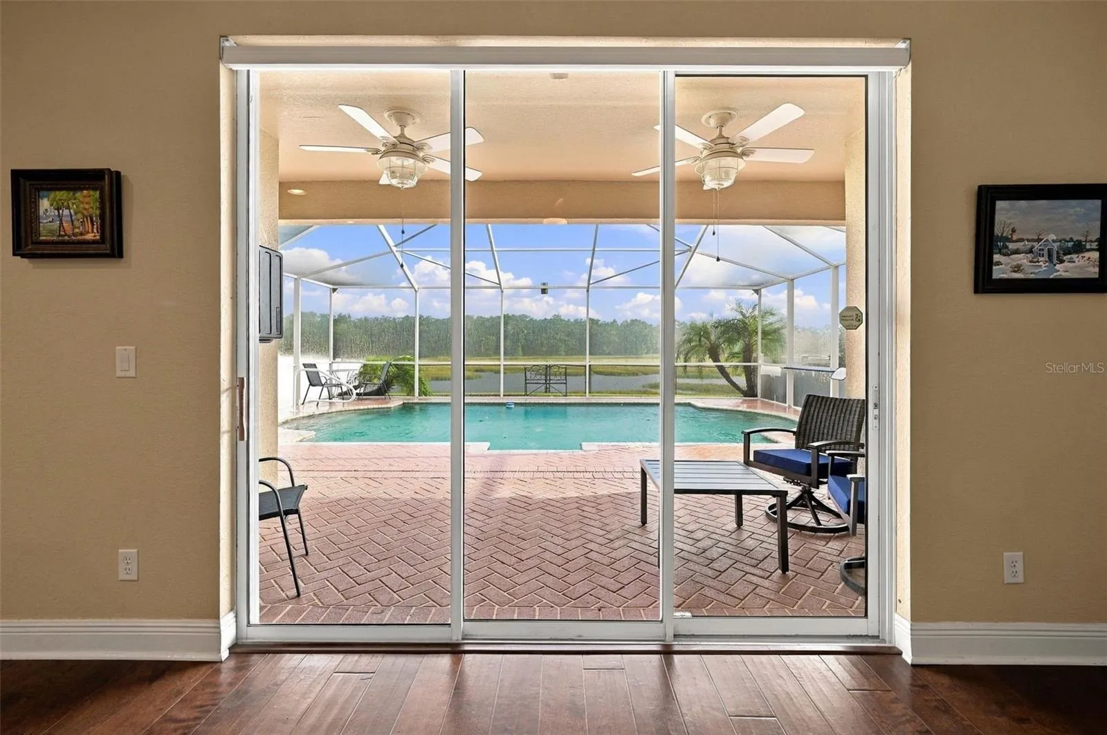 WATER and pool view from great room!