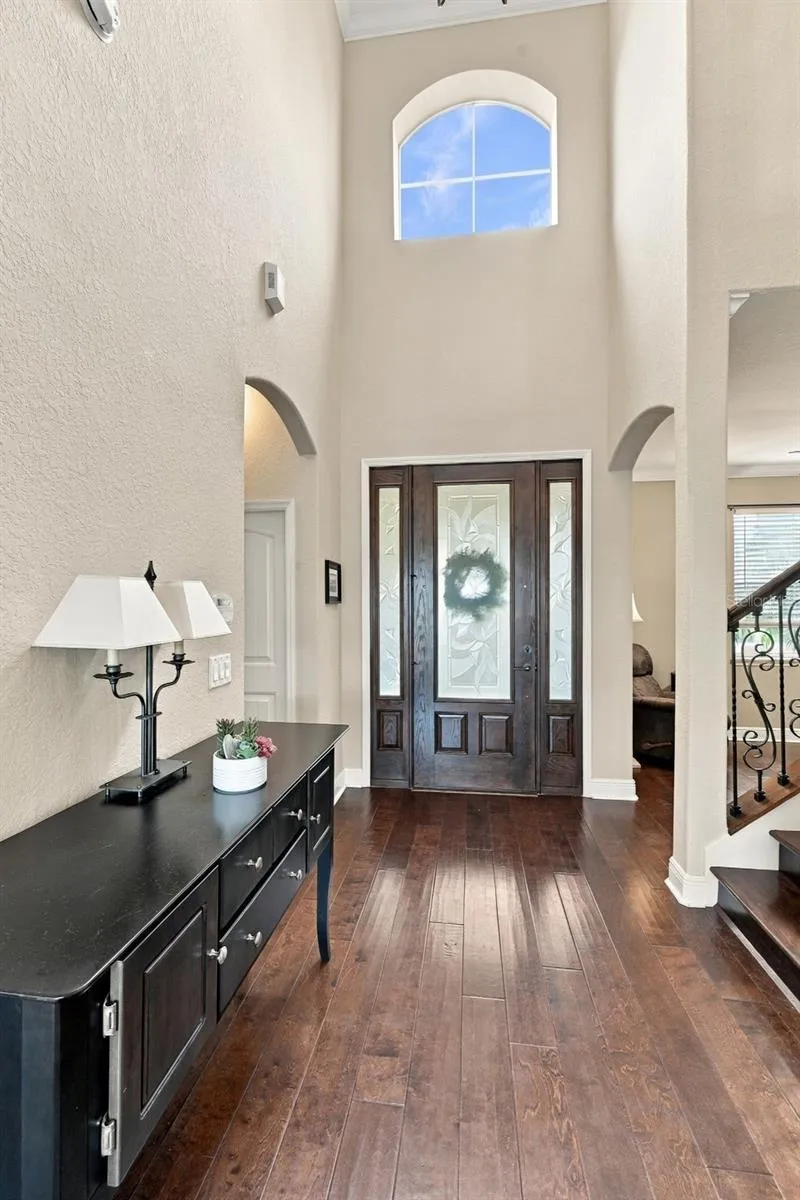 Stunning hand-scraped hardwood floors!