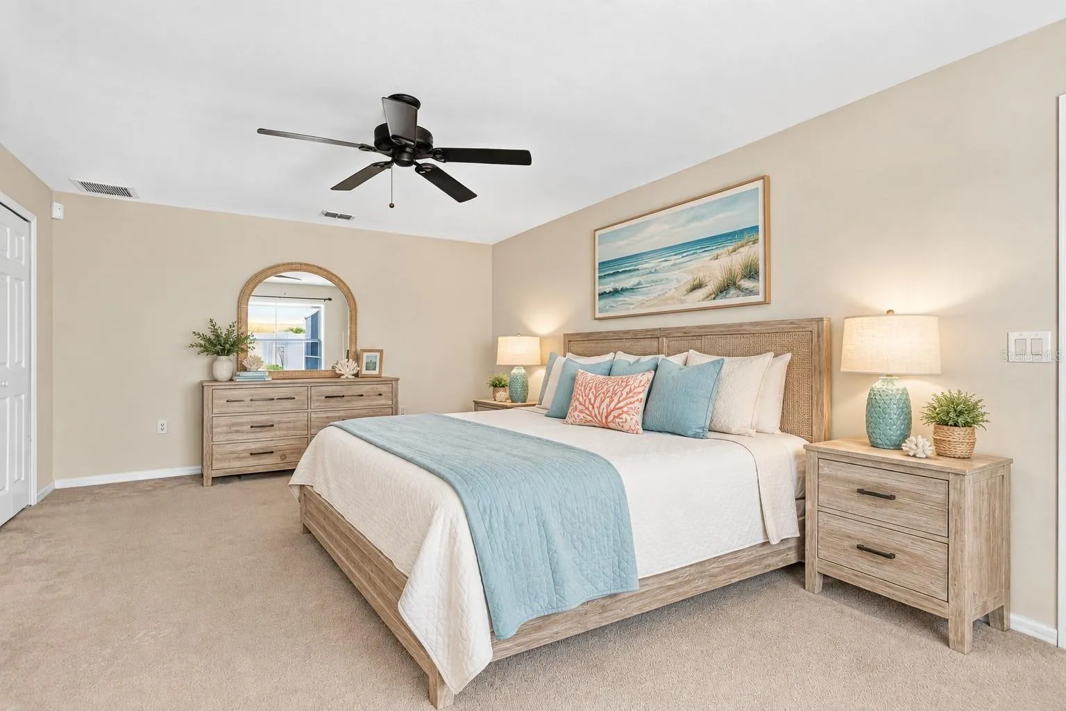 Virtual staging added to illustrate room potential.