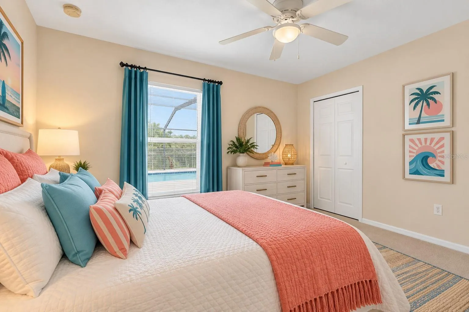 Virtual staging added to illustrate room potential.