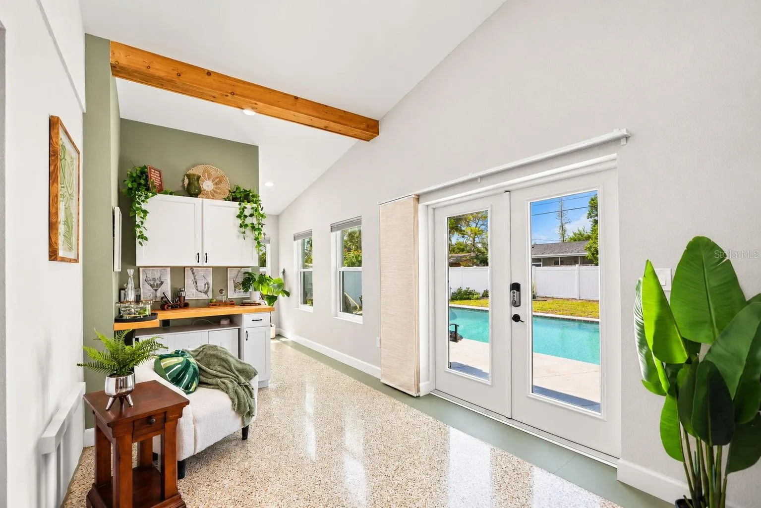 Hurricane rated doors with adjustable shades