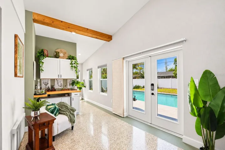 Hurricane rated doors with adjustable shades