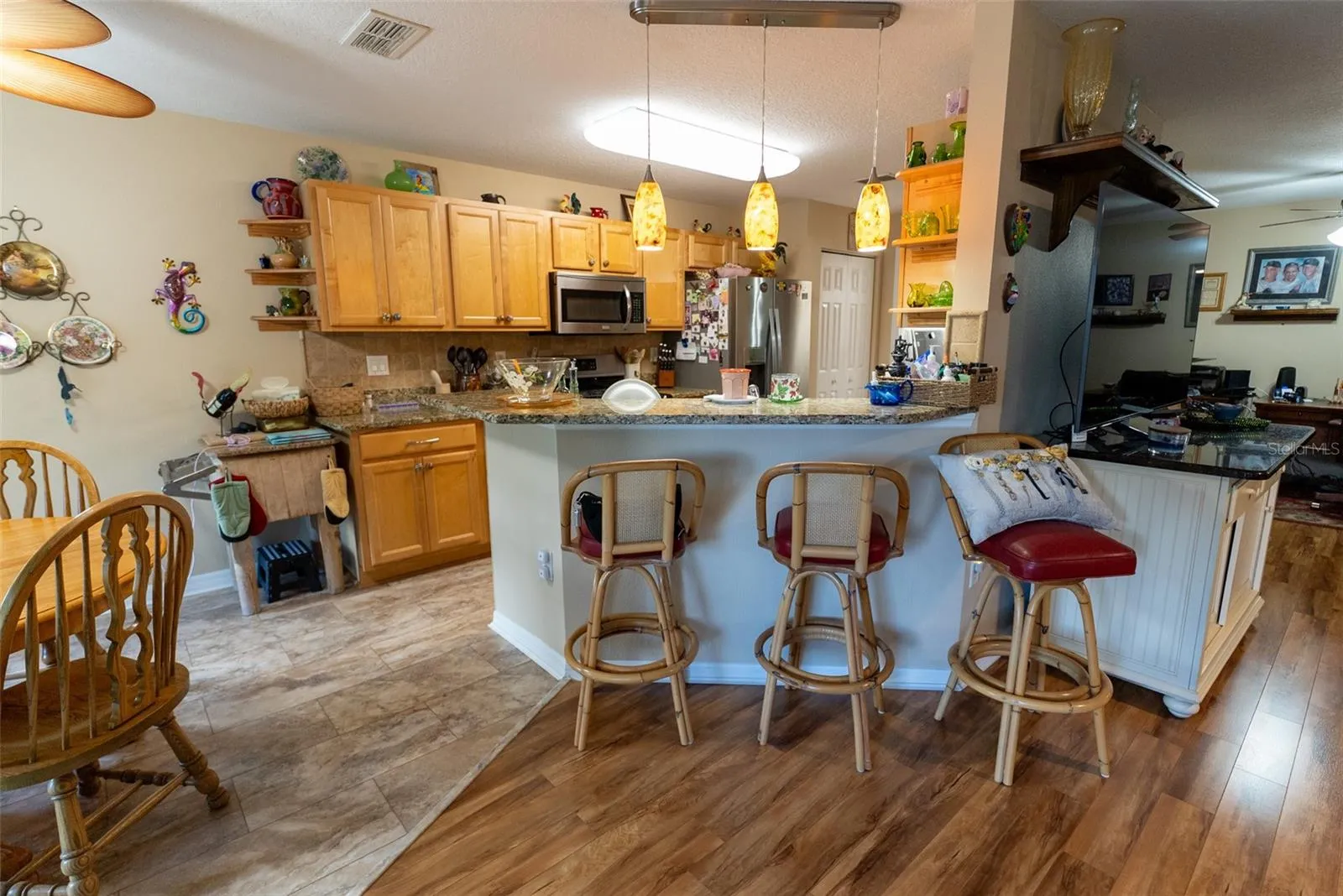 kitchen with high-top bar