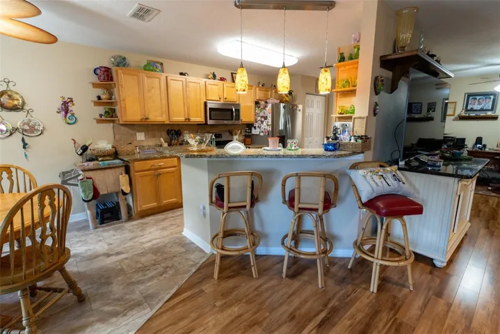 kitchen with high-top bar