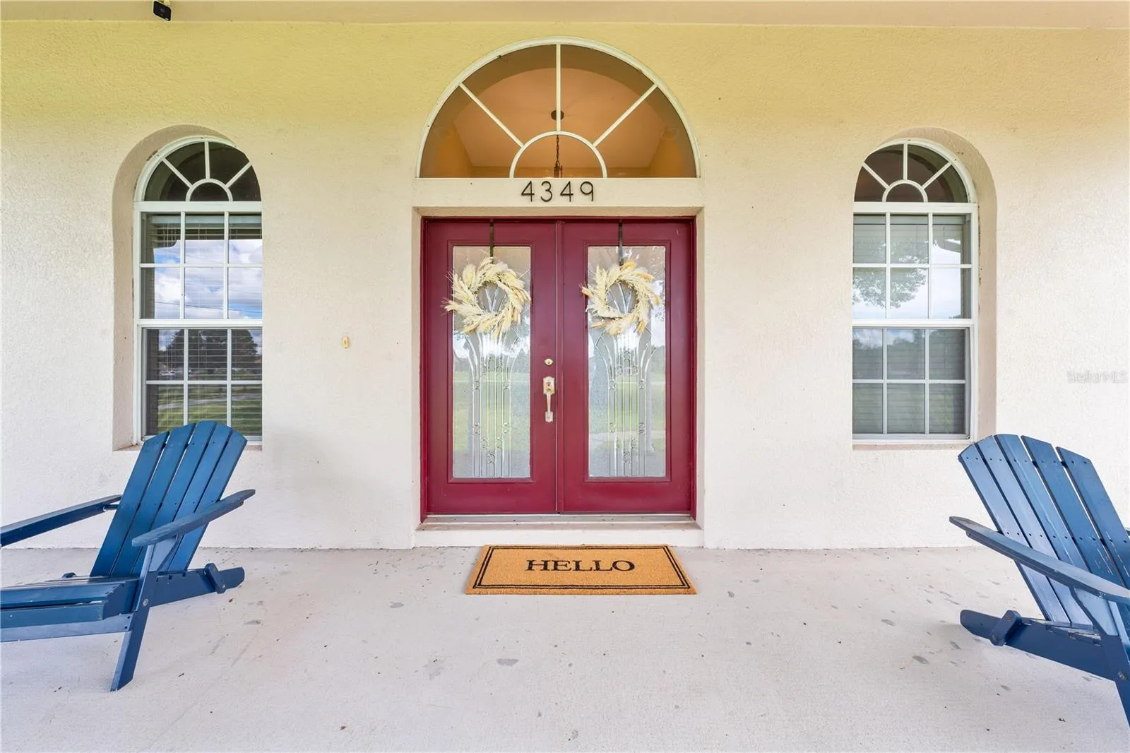 Double Entry doors that allow lots of natural light in.