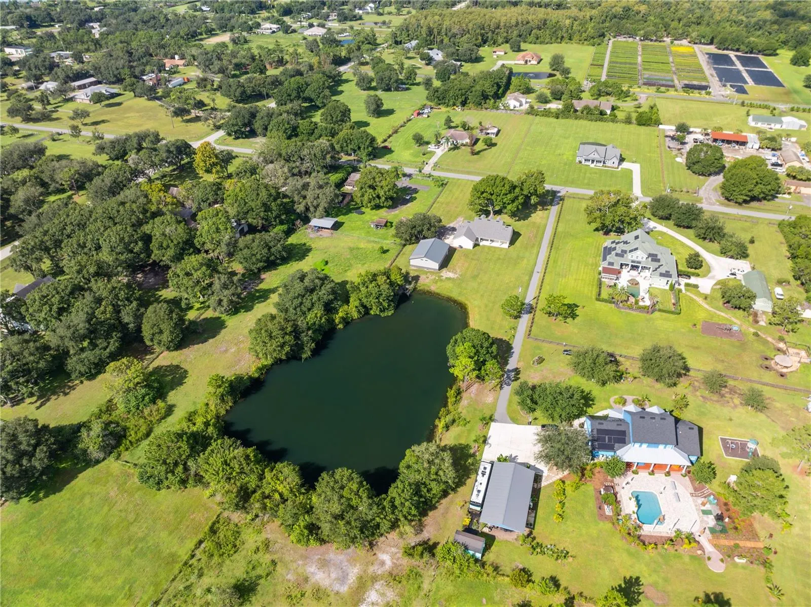 Aerial from the back of the property.