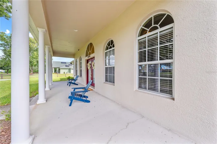Plenty of space for rocking chairs, Adirondack chairs, benches and plants.