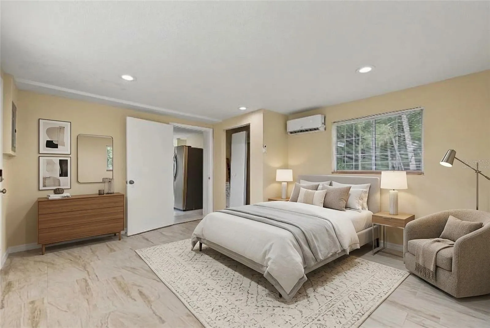 First Bedroom - Unit 1- 5117 Mallett Drive (This photo has been virtually staged)