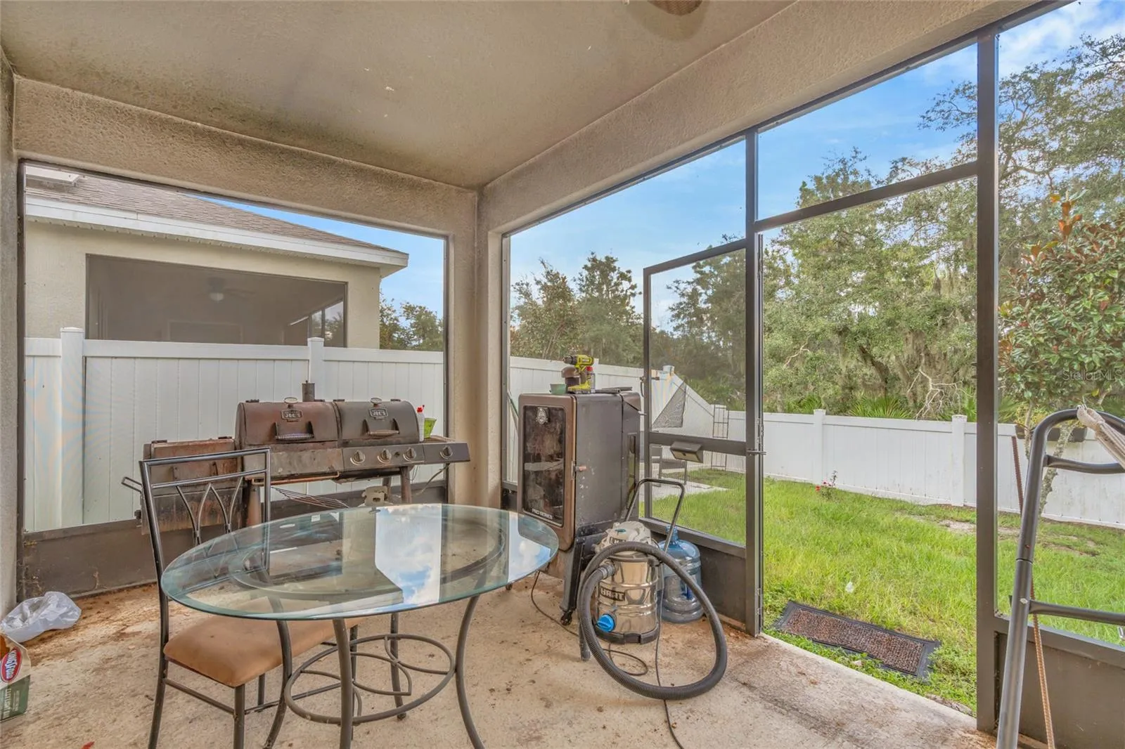 screened covered back patio