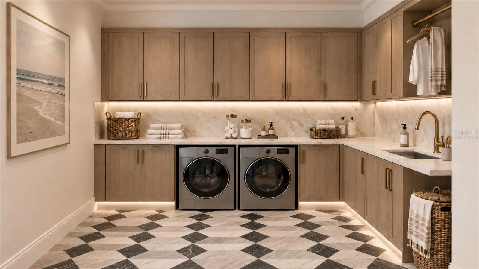 Laundry room. Virtually staged.