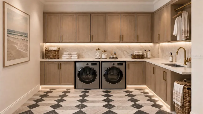 Laundry room. Virtually staged.