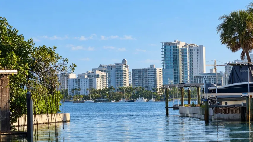 See Downtown Sarasota from your dock.