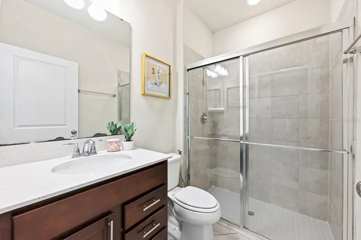 Downstairs bathroom with STAND-UP SHOWER