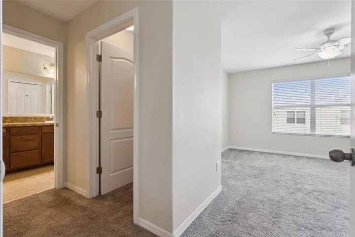 large primary bedroom with 2 closets!