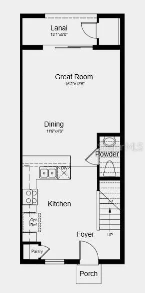 Floor 1 ~ Additional Highlights Include: Laundry package, GE refrigerator, extended LVP flooring, vertical blinds on all sliding glass doors, and whole house blinds
