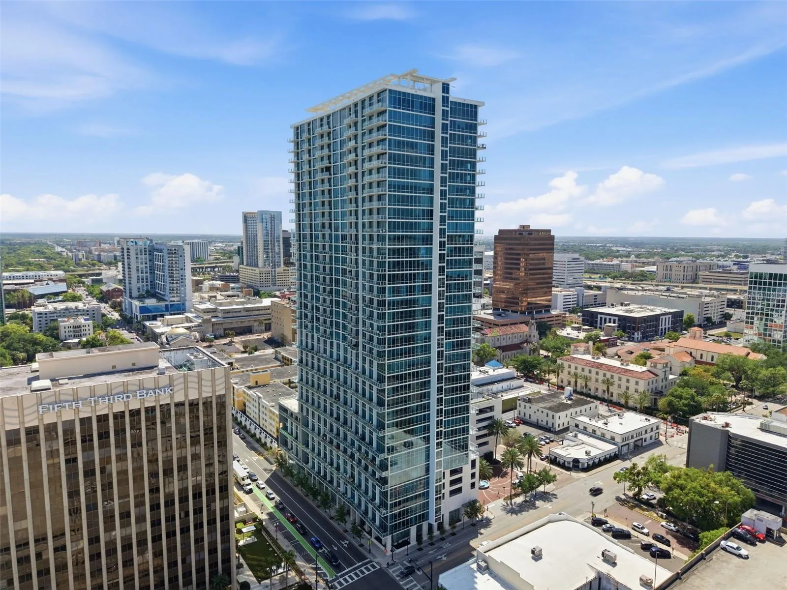 Aerial shot of The Vue