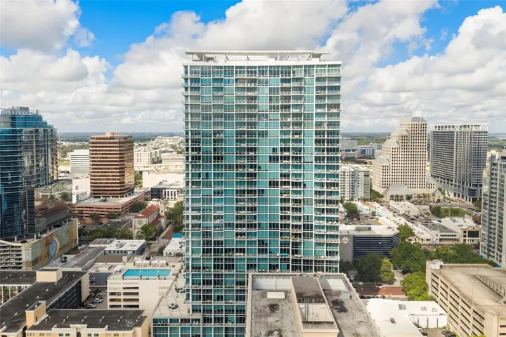 Aerial shot of The Vue