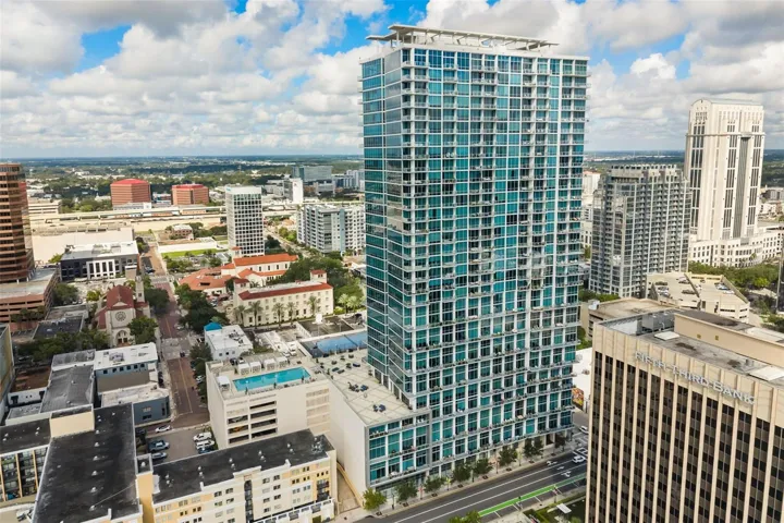 Aerial shot of The Vue