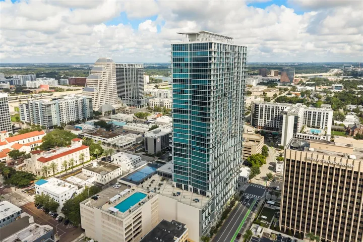 Aerial shot of The Vue