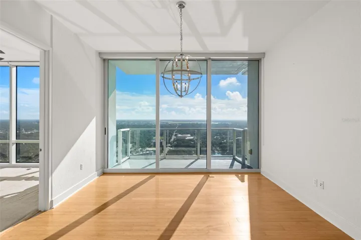 Dining area opens to living room