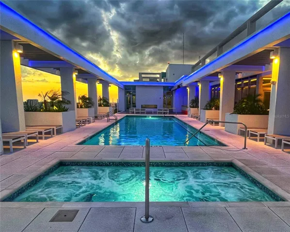 rooftop saltwater heated pool and spa
