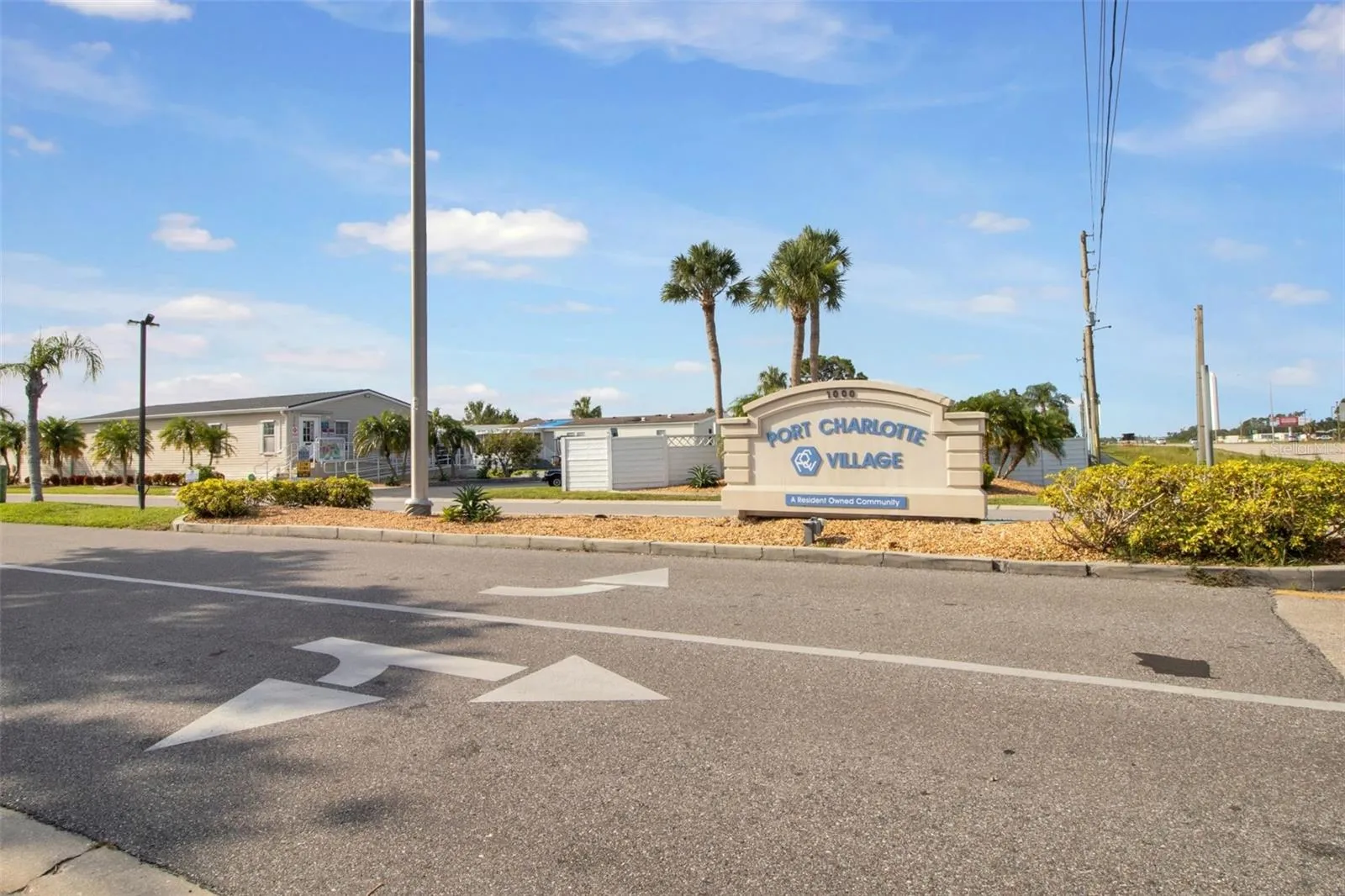 Entrance into the #1 resident-owned Port Charlotte Village 55+ Community!
